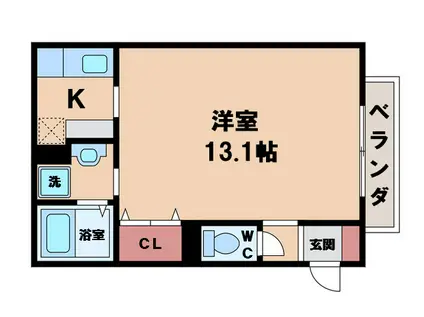 ルナハイツ(1K/1階)の間取り写真