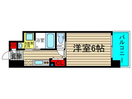 ドルチェ(1K/6階)の間取り写真