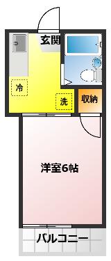 ドリームハイツ上福岡(1K/1階)の間取り写真
