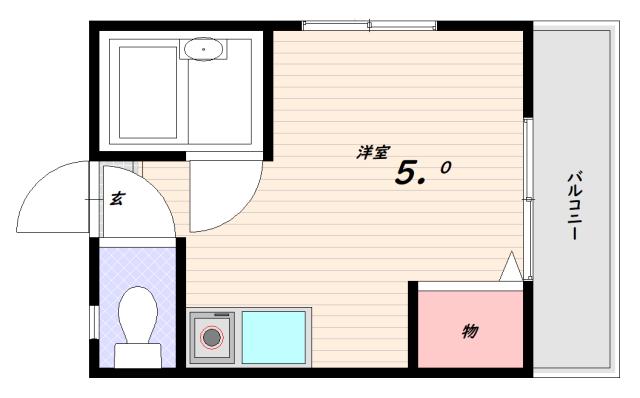 パインハイツ(ワンルーム/2階)の間取り写真