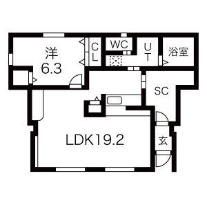KINGDOMII(1LDK/1階)の間取り写真