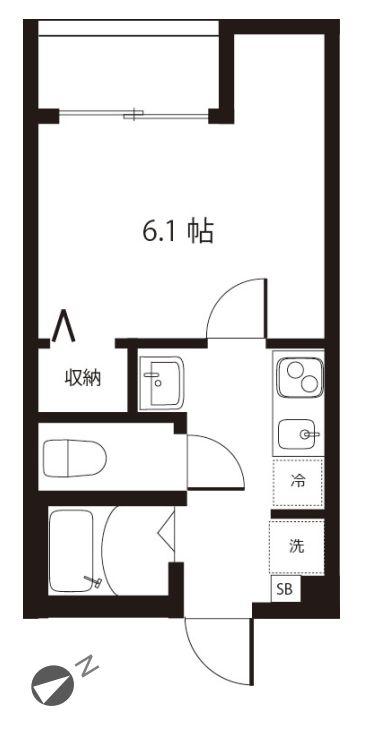 AVANTI市川(1K/2階)の間取り写真