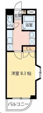 グランエクシード宮城野(1K/3階)の間取り写真
