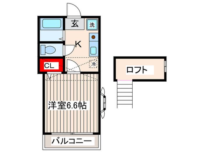 フォレスト(1K/2階)の間取り写真