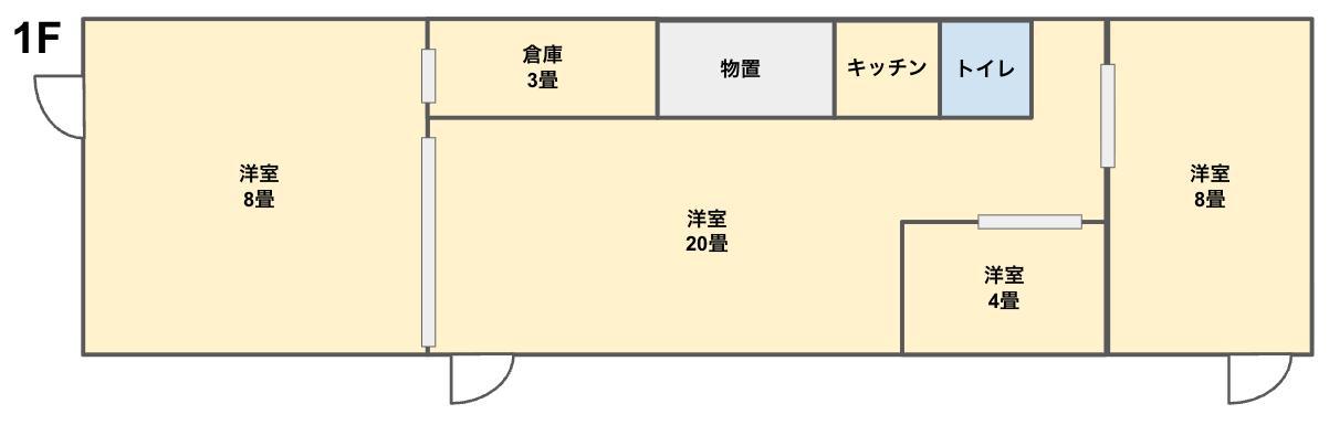北茨城市大津町アパート 1F フロア(4SK/1階)の間取り写真