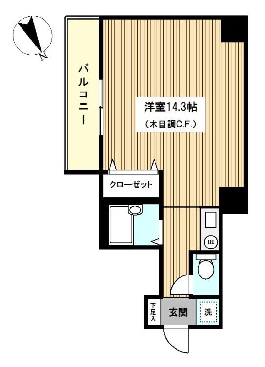 IWASAKI BLDG(ワンルーム/6階)の間取り写真