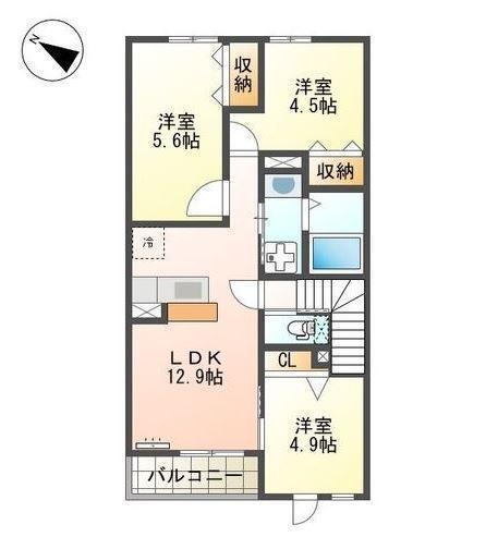 サンタプレイスⅦ(3LDK/2階)の間取り写真