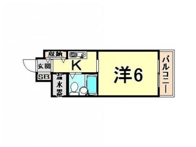 トムズハウス(1K/4階)の間取り写真