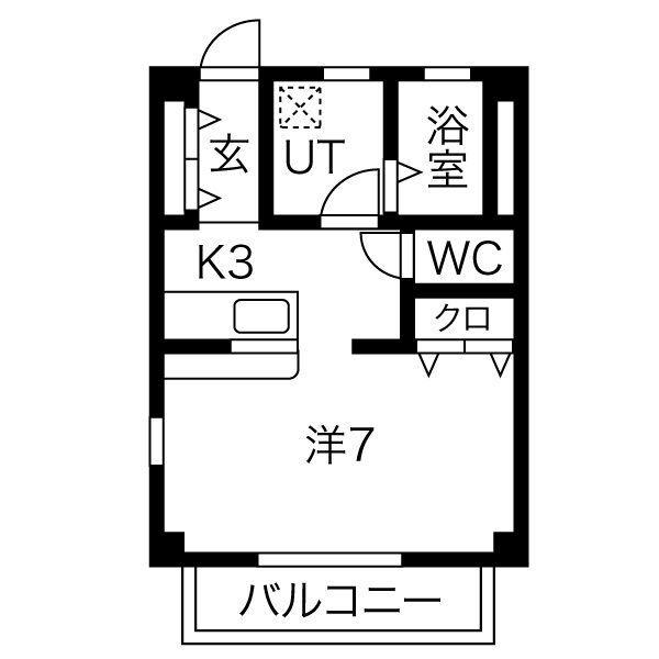 アネックス(ワンルーム/1階)の間取り写真