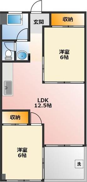 第一岐阜県ビル(2LDK/7階)の間取り写真