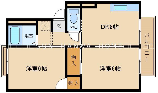 プランド-ル(2LDK/1階)の間取り写真