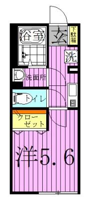 シャーマ北綾瀬(1K/3階)の間取り写真
