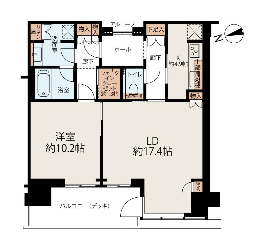 グラングリーン大阪 THE ノース RESIDENCE(1LDK/35階)の間取り写真