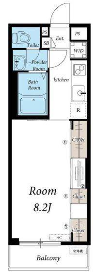 リブリ・ジュネスIII(1K/2階)の間取り写真