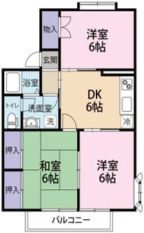 サンモール前原(3DK/1階)の間取り写真