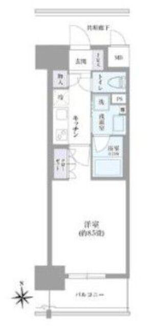 OKBアヴェニール菊井町(1K/12階)の間取り写真