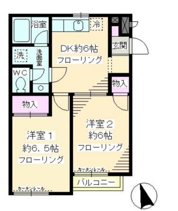 紫陽花館(2DK/1階)の間取り写真