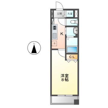 ユーレジデンス名駅南(1K/8階)の間取り写真