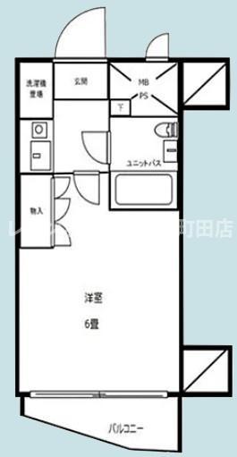 ダイアパレスアクティブシティ本厚木(1K/2階)の間取り写真