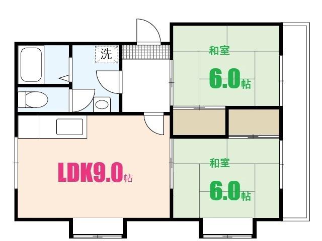 カルチェ森下(2LDK/1階)の間取り写真
