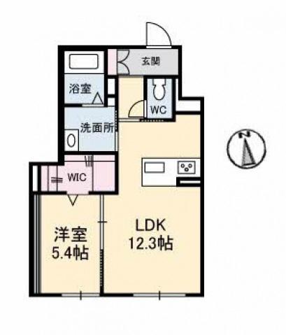 シャーメゾンステージ古川西 A棟(1LDK/1階)の間取り写真