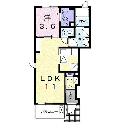 ドリーマー(1LDK/1階)の間取り写真