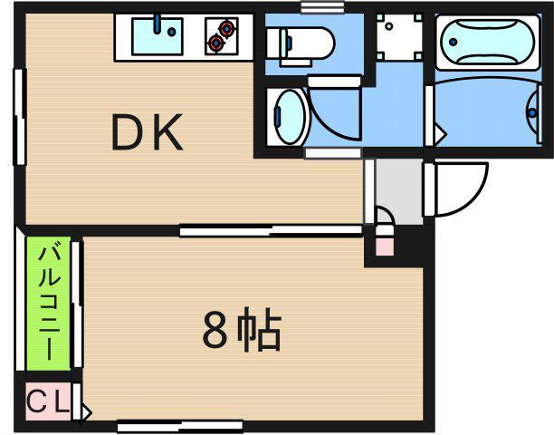 コーポラスクラッセ(1DK/3階)の間取り写真