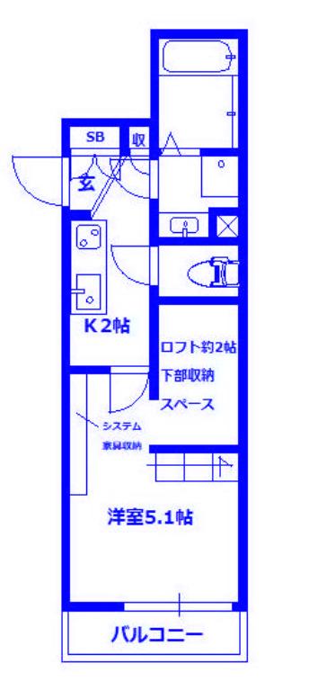 大宮HB(1K/3階)の間取り写真