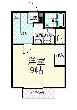 ルミエール33(1K/1階)の間取り写真
