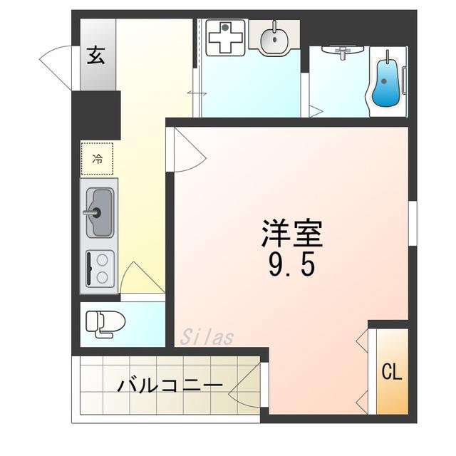 フジパレス堺南長尾V番館(1K/3階)の間取り写真