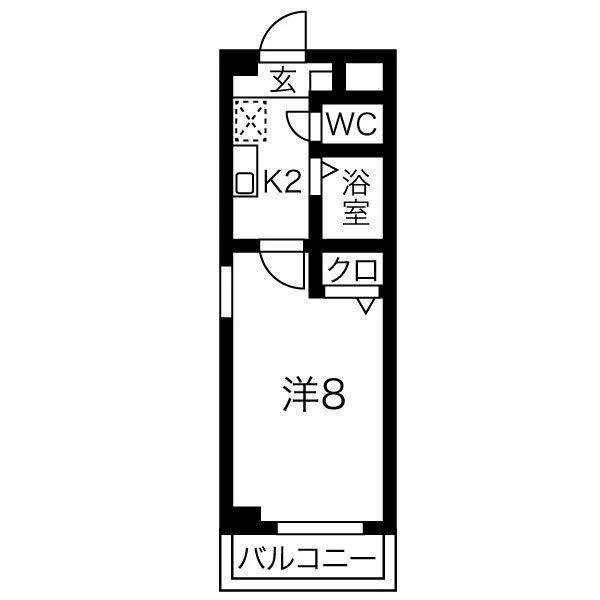 プリエ・サン(1K/1階)の間取り写真