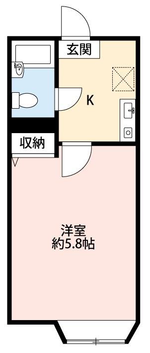サンビレッジ新松戸(1K/1階)の間取り写真