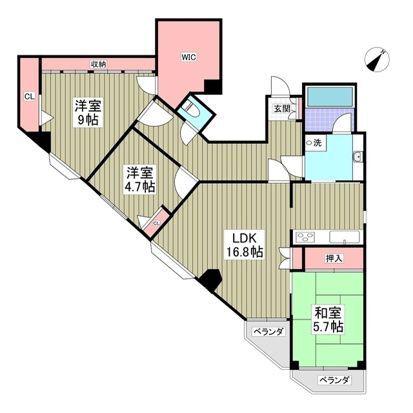リュミエ武蔵浦和(3LDK/5階)の間取り写真