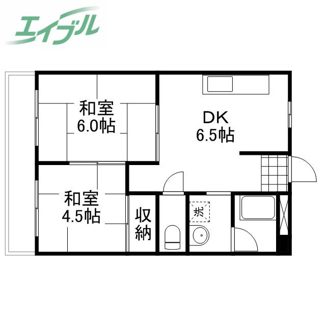 プレアール新保(2DK/2階)の間取り写真
