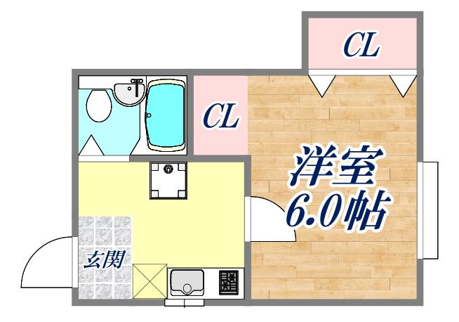 アーバンヴィレッジ篠原本町(1K/4階)の間取り写真