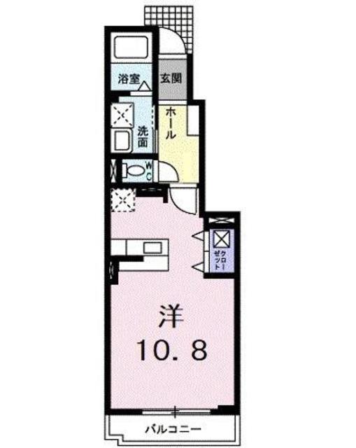 アニメート東所沢(ワンルーム/1階)の間取り写真