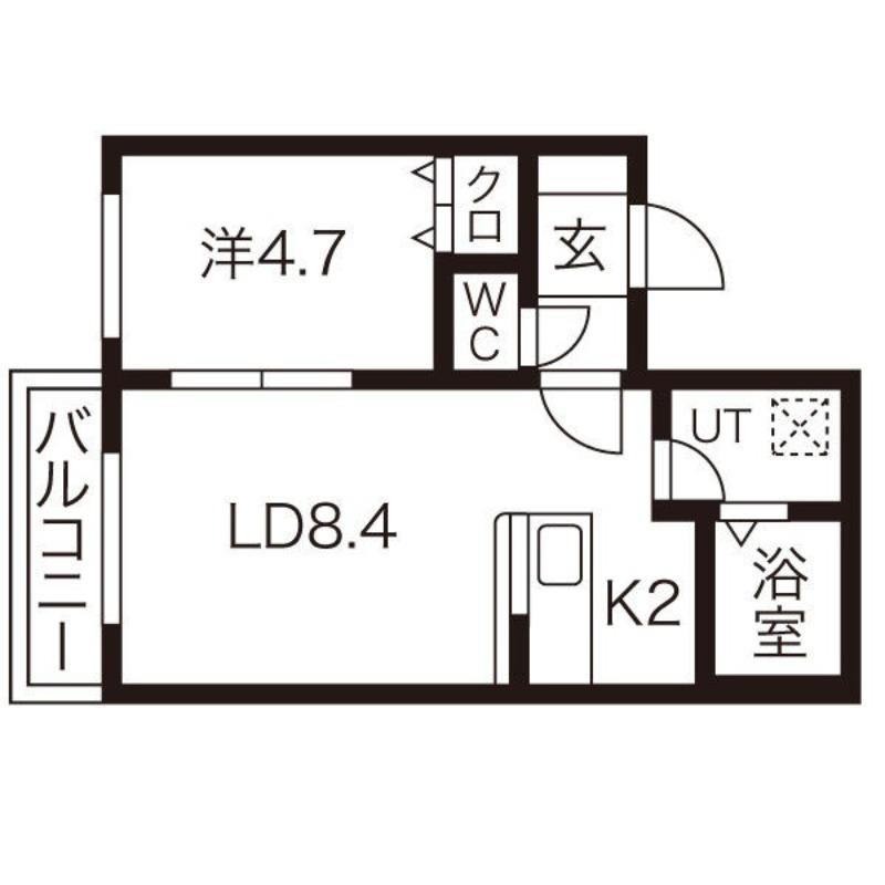 エトワール(1LDK/4階)の間取り写真