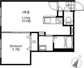PEERSON菊水(1LDK/2階)の間取り写真