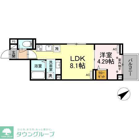 ルリアン船橋(1LDK/3階)の間取り写真