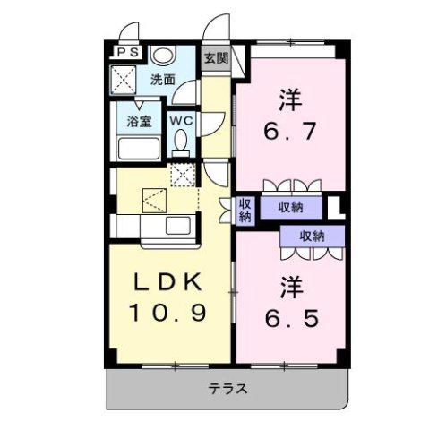 ボナールさくら(2LDK/1階)の間取り写真