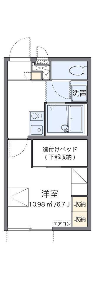 レオパレス英(1K/1階)の間取り写真