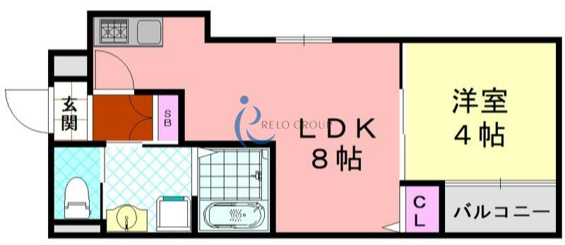H-MAISON加美正覚寺(1LDK/2階)の間取り写真