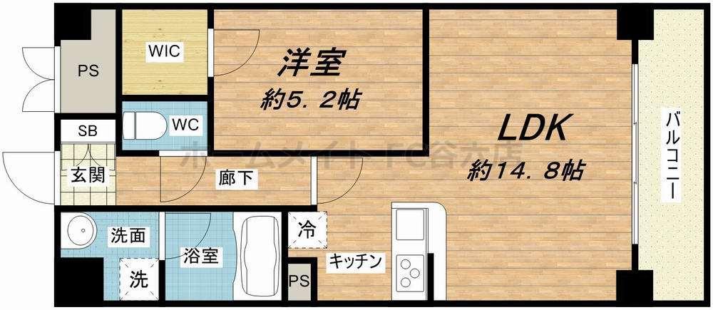 グランディール布施(1LDK/2階)の間取り写真