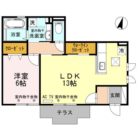 SERENA(1LDK/1階)の間取り写真