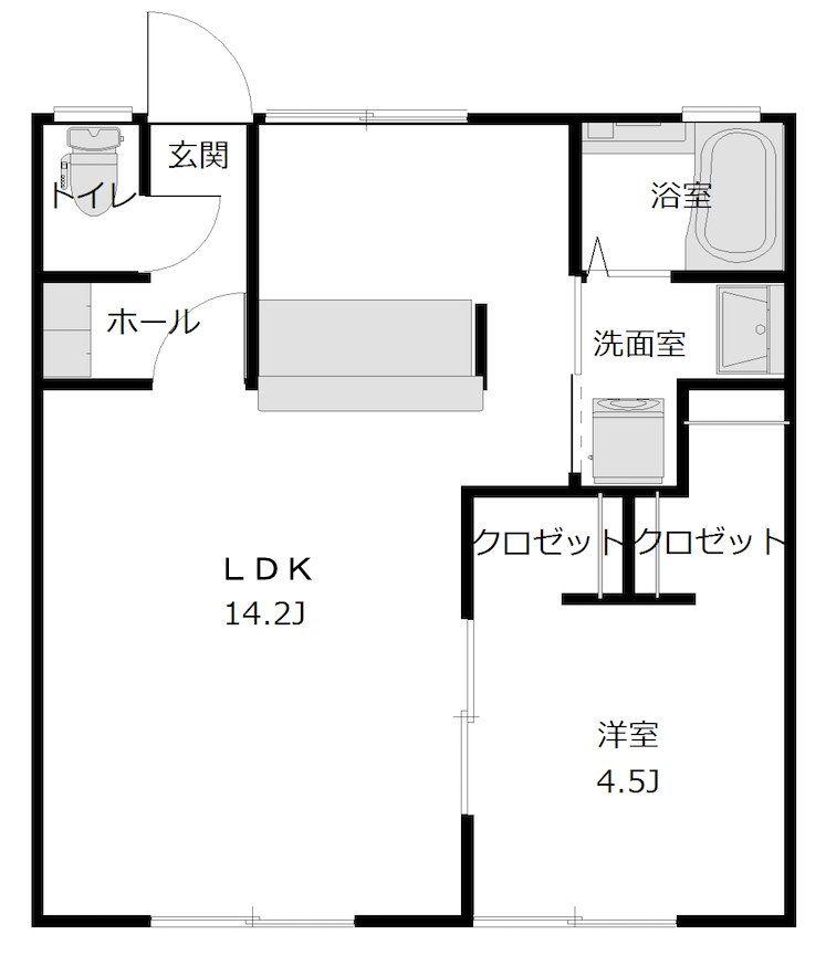パールハイツII(1LDK/1階)の間取り写真