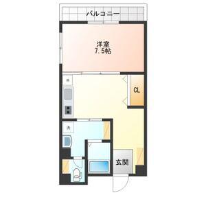 イナダマンション(1DK/2階)の間取り写真
