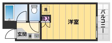シャルマンフジ和泉大宮壱番館(1K/3階)の間取り写真