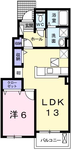 プランドールIII(1LDK/1階)の間取り写真