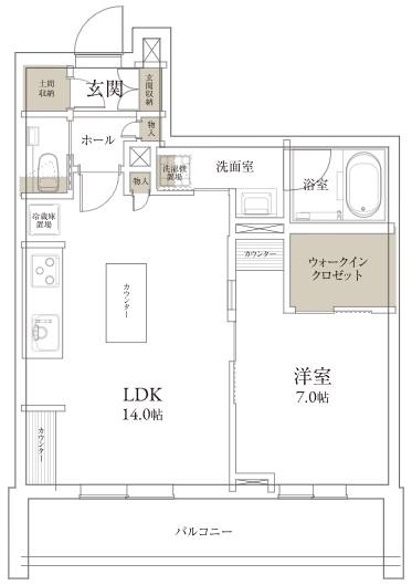 グランパーチェ(1LDK/3階)の間取り写真