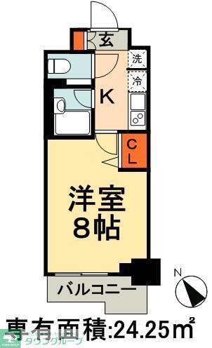 パークアクシス千葉(1K/6階)の間取り写真